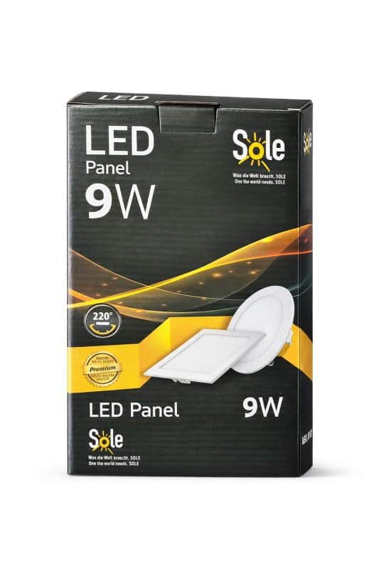 SOLE LED PLAFONJERA SQUARE SPLC03 9W 3000K 185-265V
