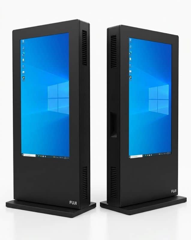 FUJI 65 inčni crni podni stalak sa duplim ekranom Windows totem
