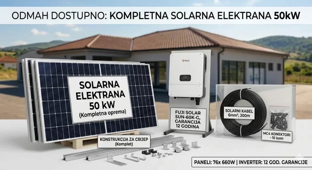 Solarna elektrana 50kW Komplet Paneli 660W + Inverter Fuji Solar