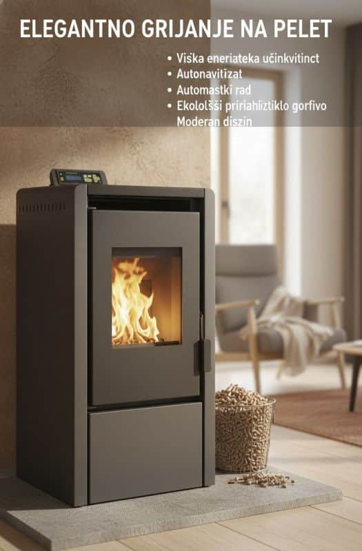 Šporet Peć na pelet SOLE 9kW Kamin Peći