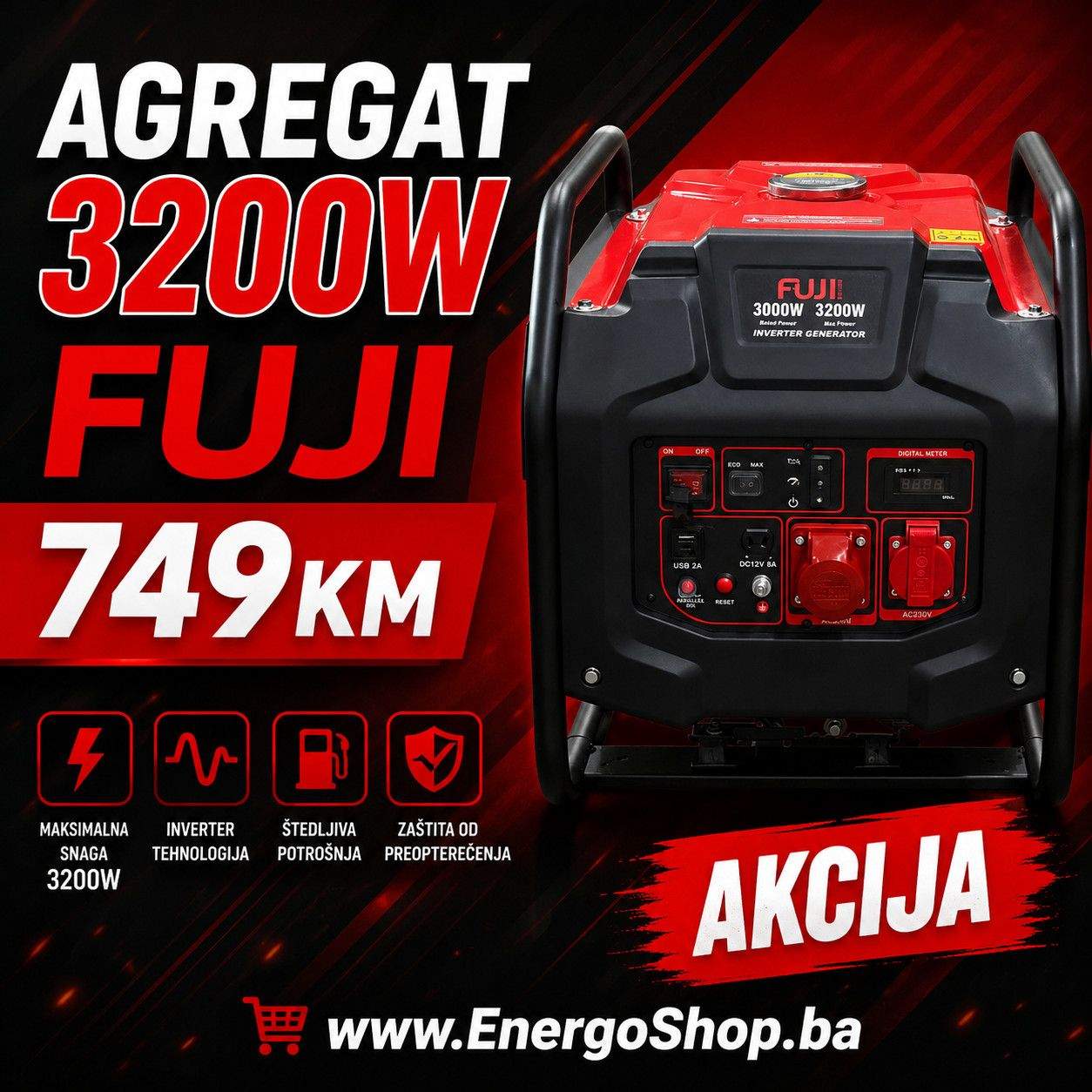 3200W monofazni agregat FUJI dizel generator AGREGATI akcija
