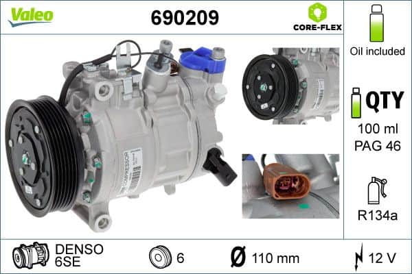 Kompresor klime Golf 7 Golf 8 Audi A3 Audi A4 Audi A6 690209