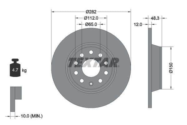 Disk zadnji Textar - Tiguan - 92140803