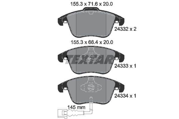 Plocice prednje Textar - Tiguan - 2433301