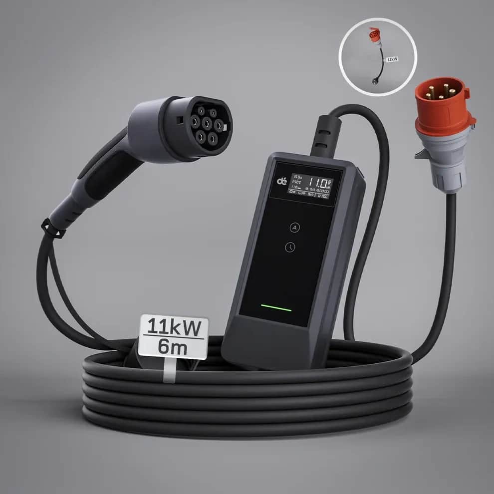 Mobilni trofazni punjač za EV - 11kW s adapterom za šuko