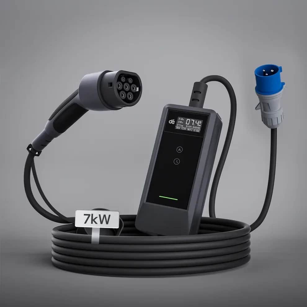 Mobilni monofazni punjač za EV - 7,4kW s adapterom za šuko