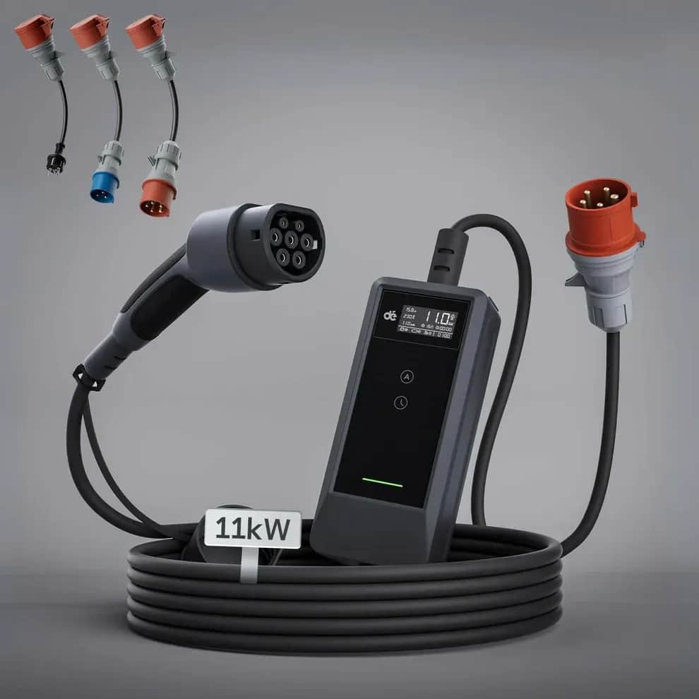 Mobilni trofazni punjač za EV - 11kW sa setom adaptera