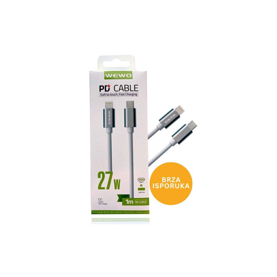 DATA KABAL TYPE C NA LIGHTNING 1M 27W ALUMINIJUM WEWO