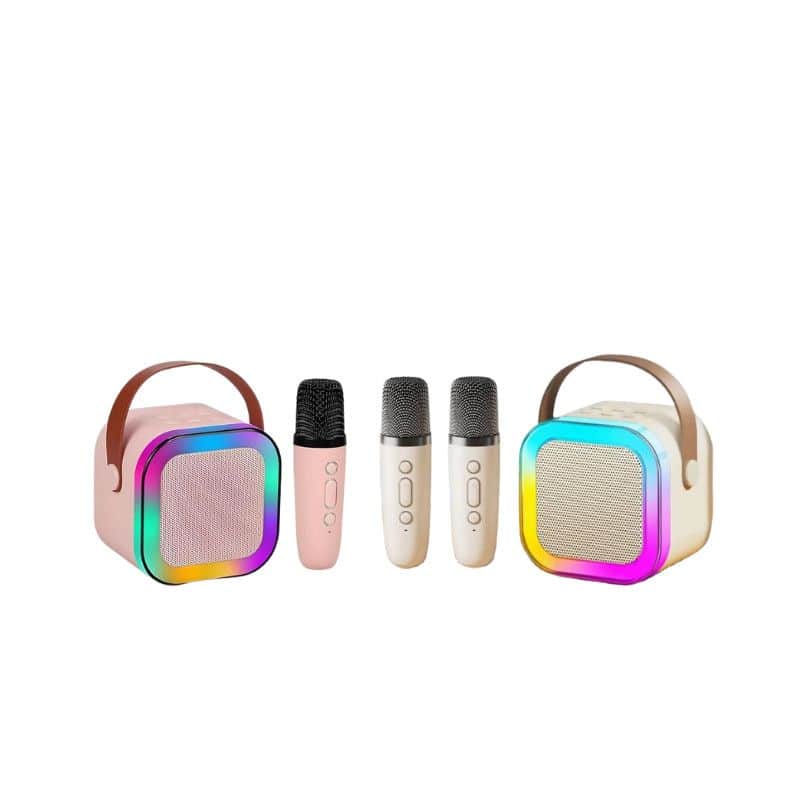 2u1 Dječiji bluetooth zvučnik i mikrofon ZQS-K12 bež/pink