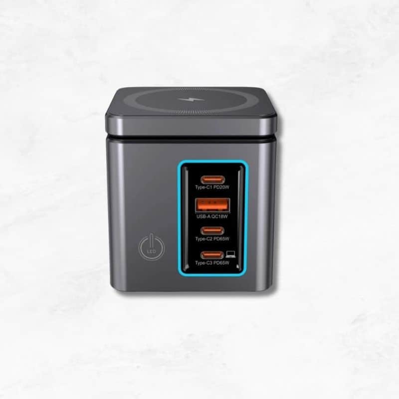 Univerzalni 105w kombo punjač multi port + wireless