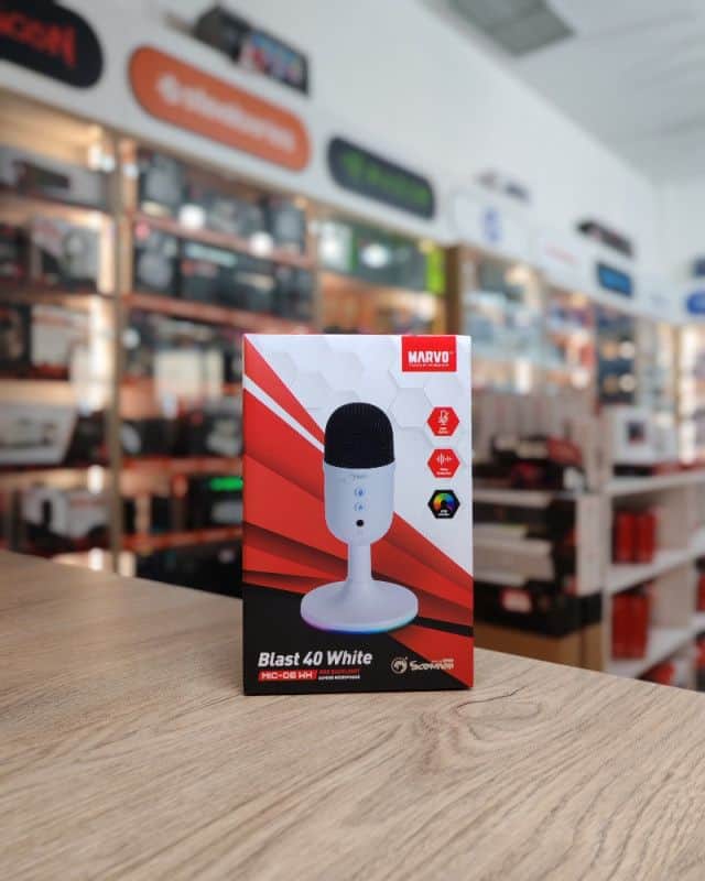 Marvo Blast 40 White MIC-06 gaming streaming mikrofon