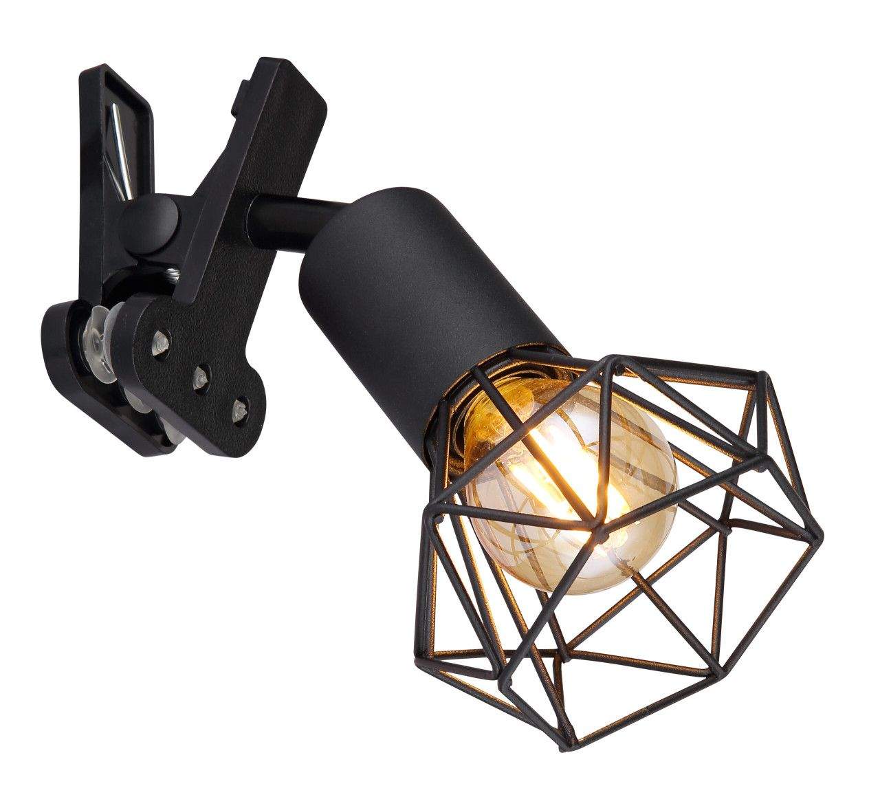Stolna lampa na štipaljku- crna 1xE14