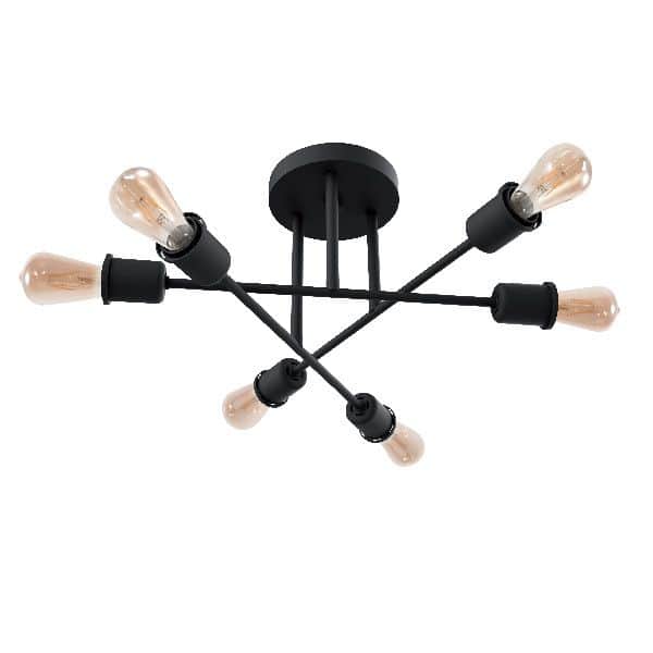 Luster 6xe27 metalni