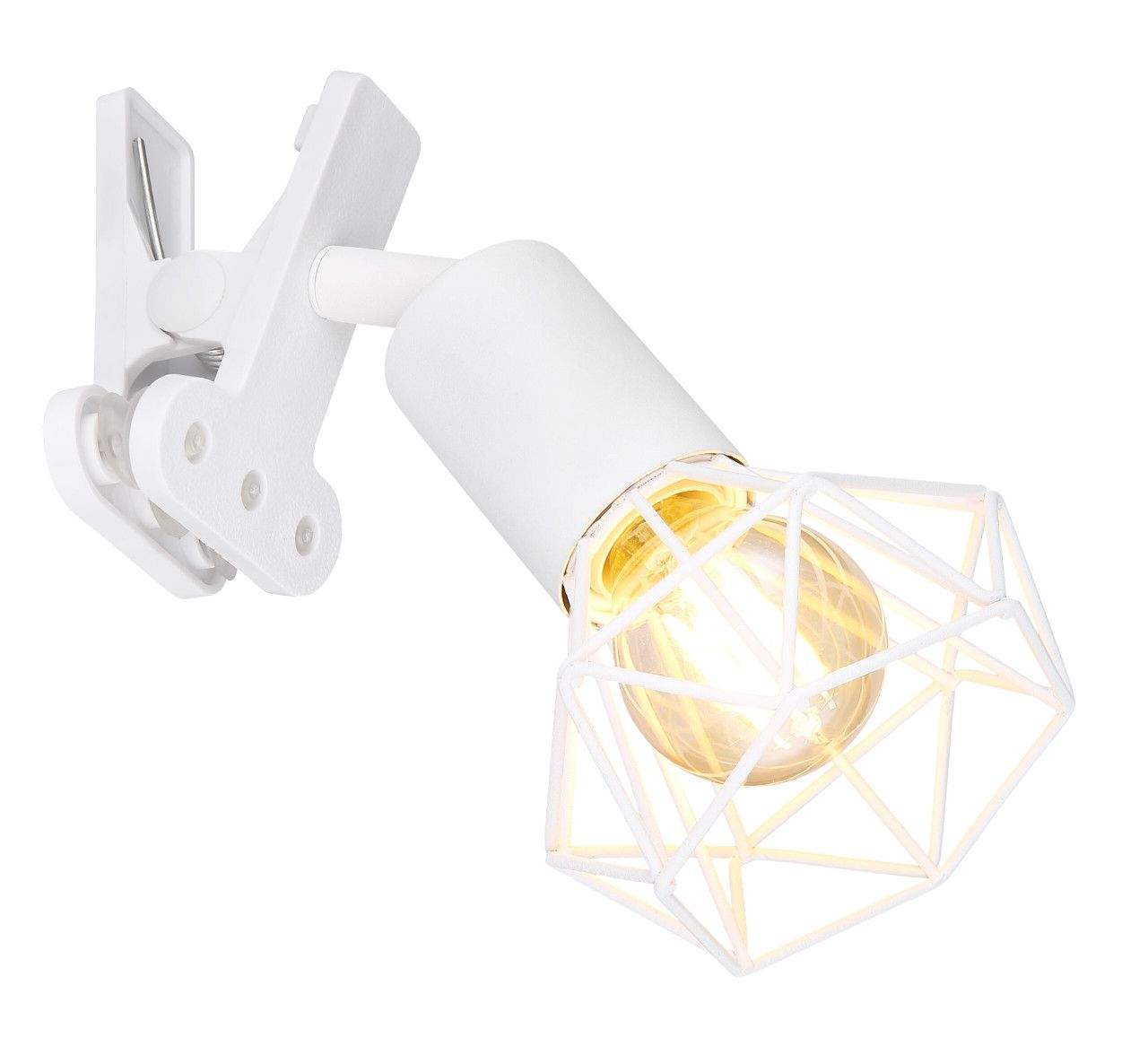 Stolna lampa na štipaljku- bijela 1xE14