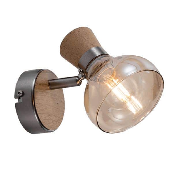 Zidna lampa drvo-zlato 1xE14
