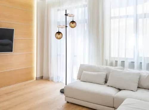 Podna lampa drvo metal 2xgu10