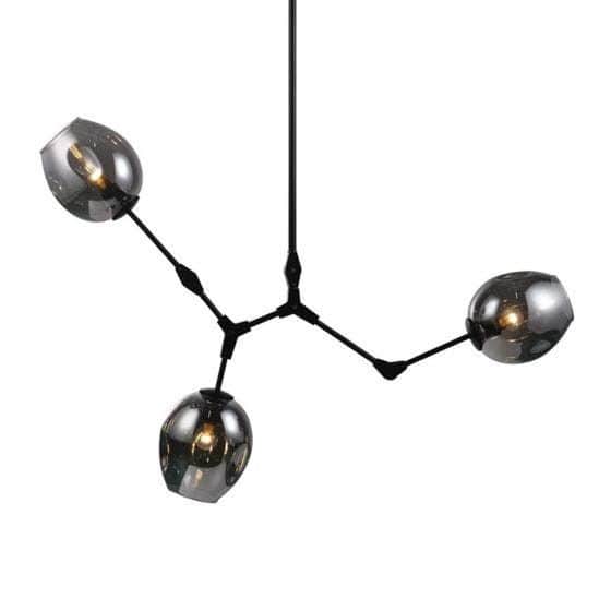 LED luster crni 3xE27