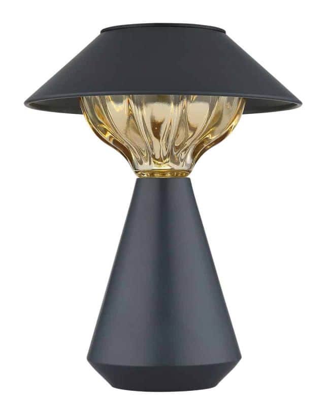 Solarna stolna lampa 10xLED- crna