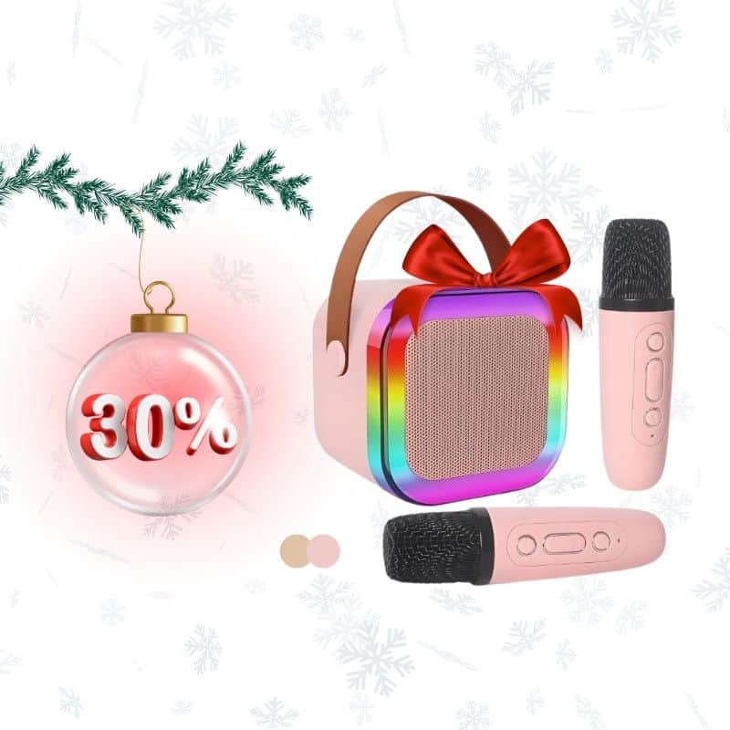 -30% Dječiji 2u1 zvučnik & mikrofon ZQS-K12 pink - bež