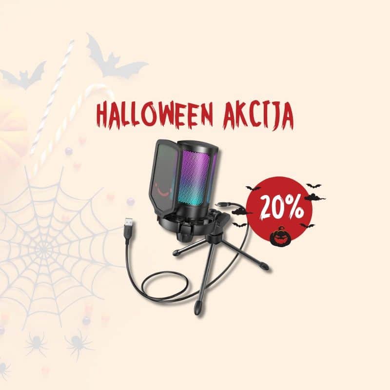 AKCIJA: Gaming mikrofon FIFINE A6V RGB , crni tripod set