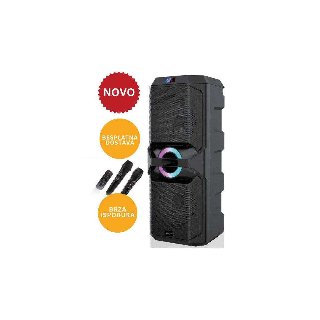 BLUETOOTH ZVUCNIK ABS-12201 360X345X847MM 200W BT MIKROFON SING-E