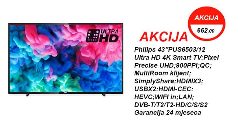 Philips 43''PUS6503 4K Smart