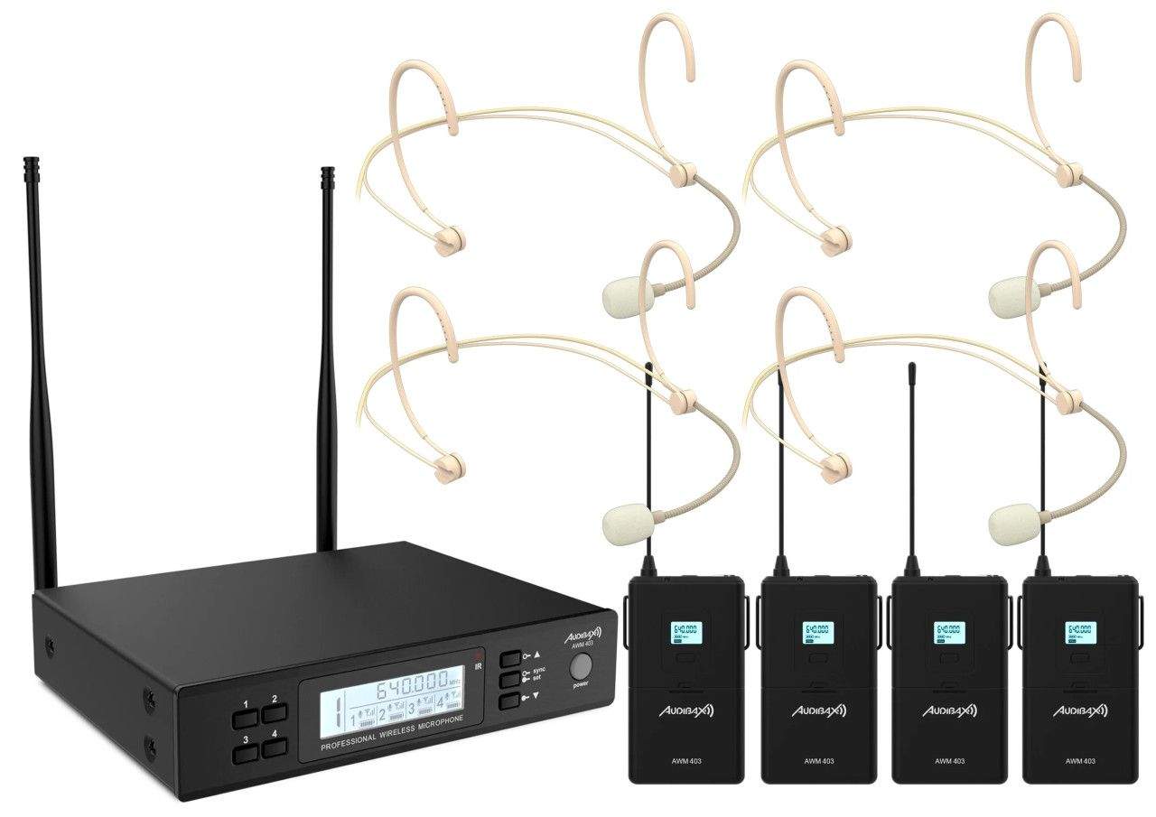 Bežični mikrofon sa 4 naglavna mikrofona Audibax AWM 403 10268336