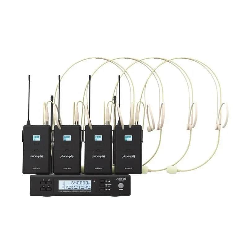 Bežični mikrofon sa 4 naglavna  mikrofona Audibax AWM 403