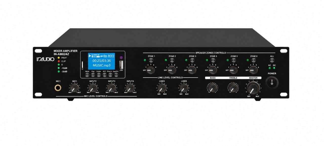Pojačalo 240W USB/BT/FM zonsko In Audio IN-AM624Z