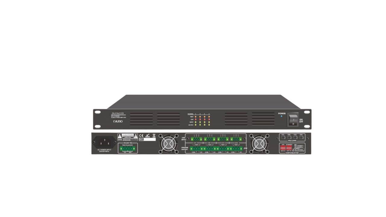 Pojačalo digitalno 4x120W 19'' 1U  In Audio IN-PA412D