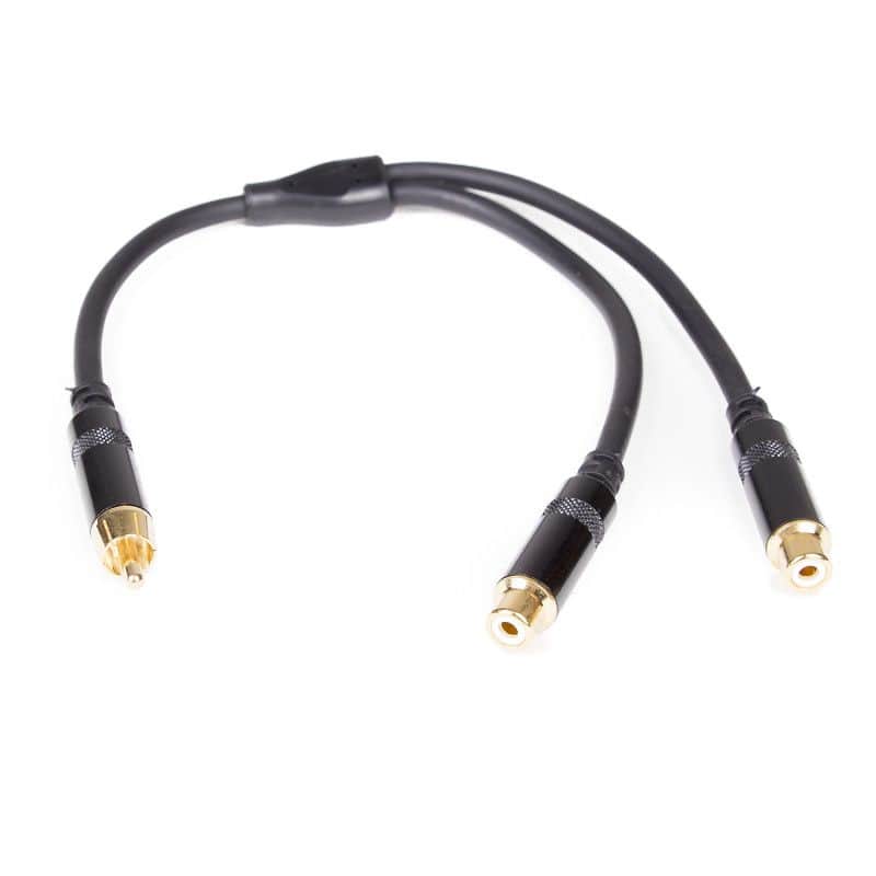Kabel interkonekcijski 2x RCA F-1x RCA M 30cm RCA100