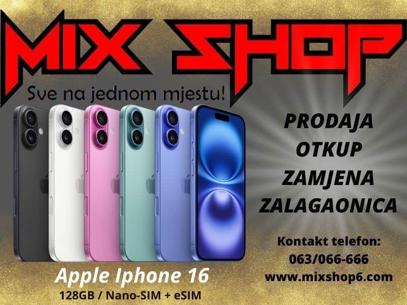 APPLE IPHONE 16 128GB *Novo* *Garancija*Zamjena*5 boja* 128 GB
