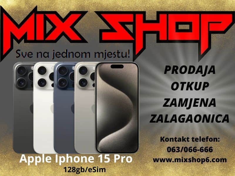 APPLE IPHONE 15 PRO 128GB *Novo*Garancija*Zamjena*4 Boje eSim