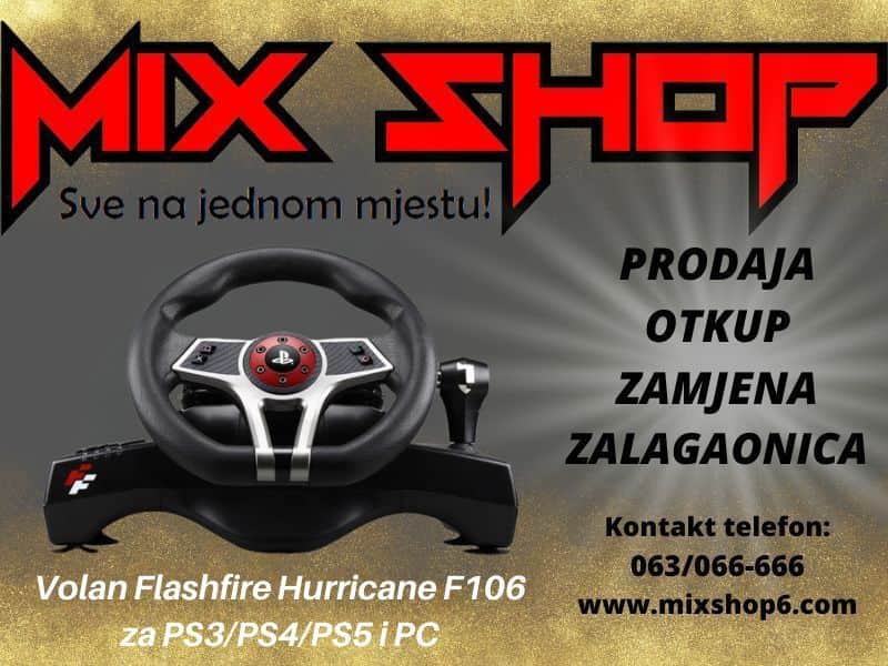 Flashfire HURRICANE F106 PS3 PS4 PS5 PLAYSTATION 3 4 5 PC wheel