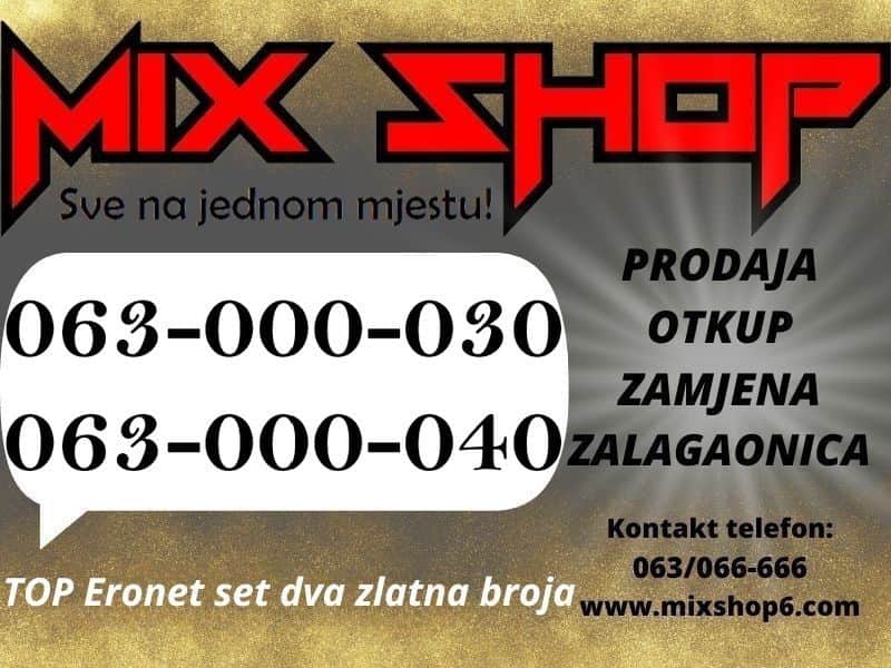 SET 063-000-030 i 063-000-040 ERONET VIP ZLATNI BROJEVI BROJ GOLD