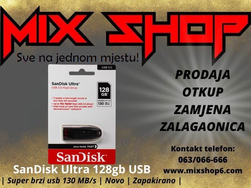 San Disk Ultra 3.0 128GB 130MB/s Super Brzi Flash Drive fast stik