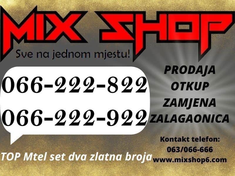 SET 066-222-822 i 066-222-922 MTEL ZLATNI BROJEVI TOP BROJ M TEL