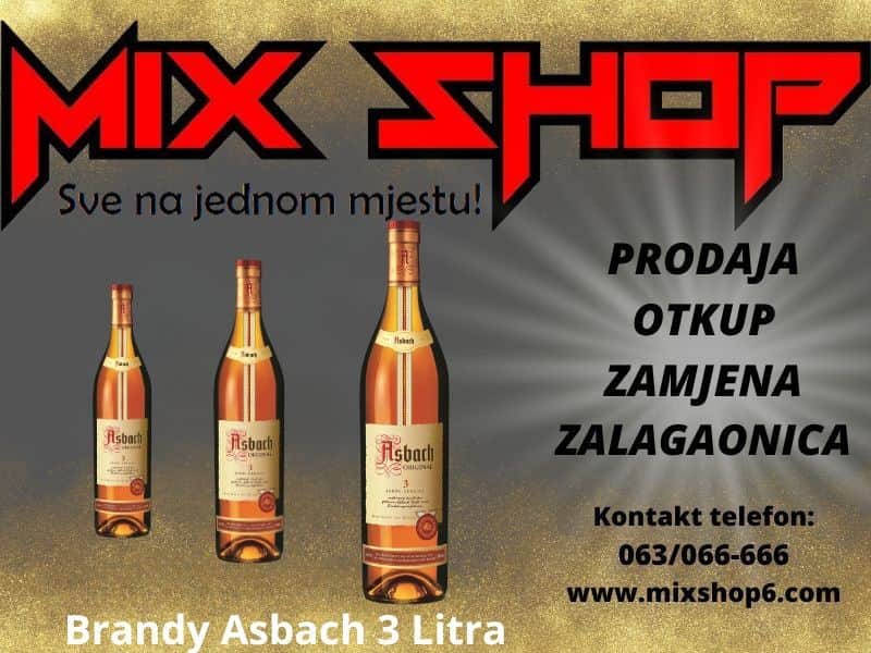 ASBACH brandy 3 Litra 3L Votka VELIKA BOCA brandi
