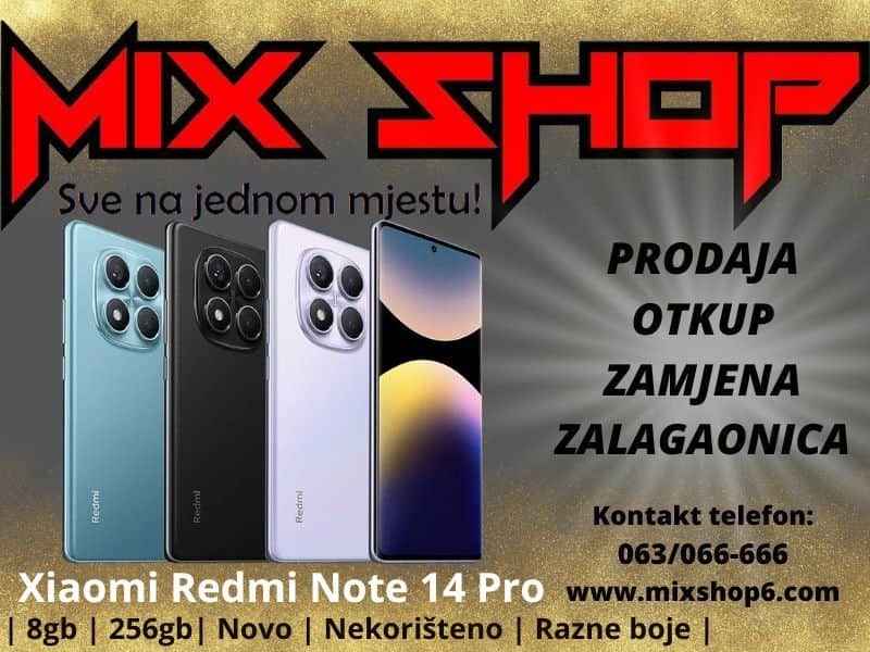 XIAOMI REDMI NOTE 14 PRO 4G 8gb/256gb *Garancija*3 boje* mi 8 GB