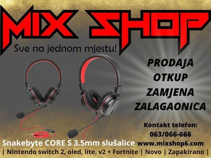 Headset Snakebyte CORE S 3.5 3.5mm nintendo switch 2 oled lite v2
