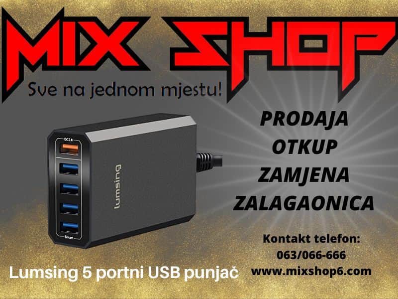 LUMSING 5 Portni Usb Smart Brzi Punjač 40W 5V-8A Adapter Port c-a