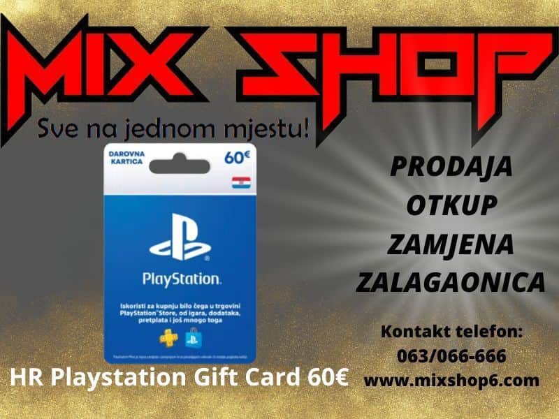HR PLAYSTATION Gift Card 60E Network PS4 PS5 4 5 PSN PS Nadopuna