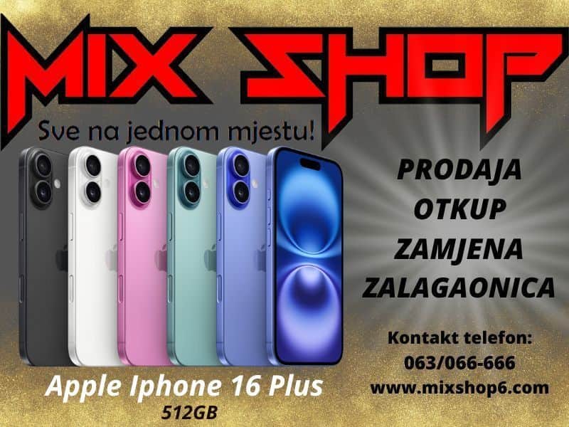 APPLE IPHONE 16 PLUS 512GB *Novo*Garancija*Zamjena*5 boja 512 GB