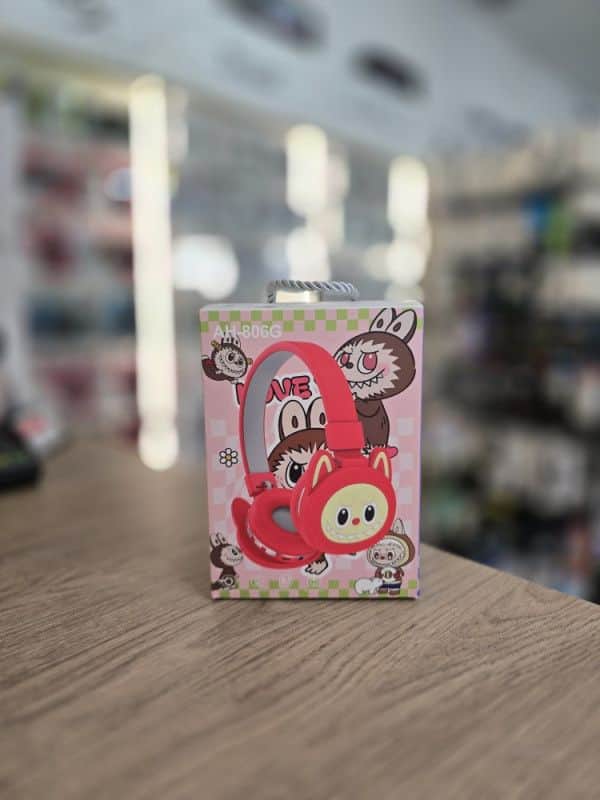 Djecije bluetooth slusalice Labubu Red
