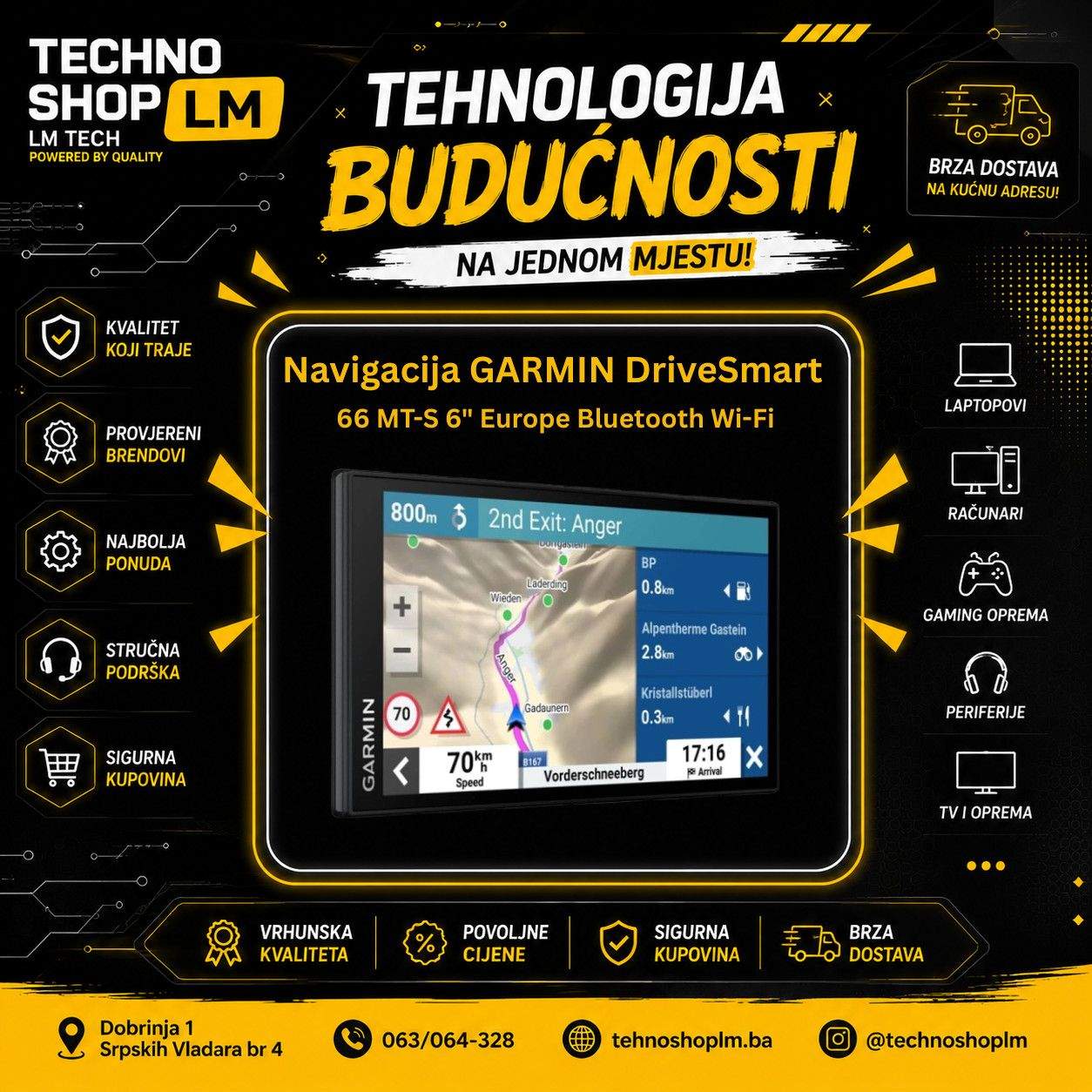 Navigacija GARMIN DriveSmart 66 MT-S 6" Europe Bluetooth Wi-Fi