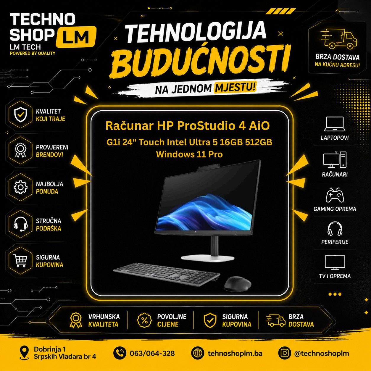 Računar HP ProStudio 4 AiO G1i 24" Touch Intel Ultra 5 16GB 512GB