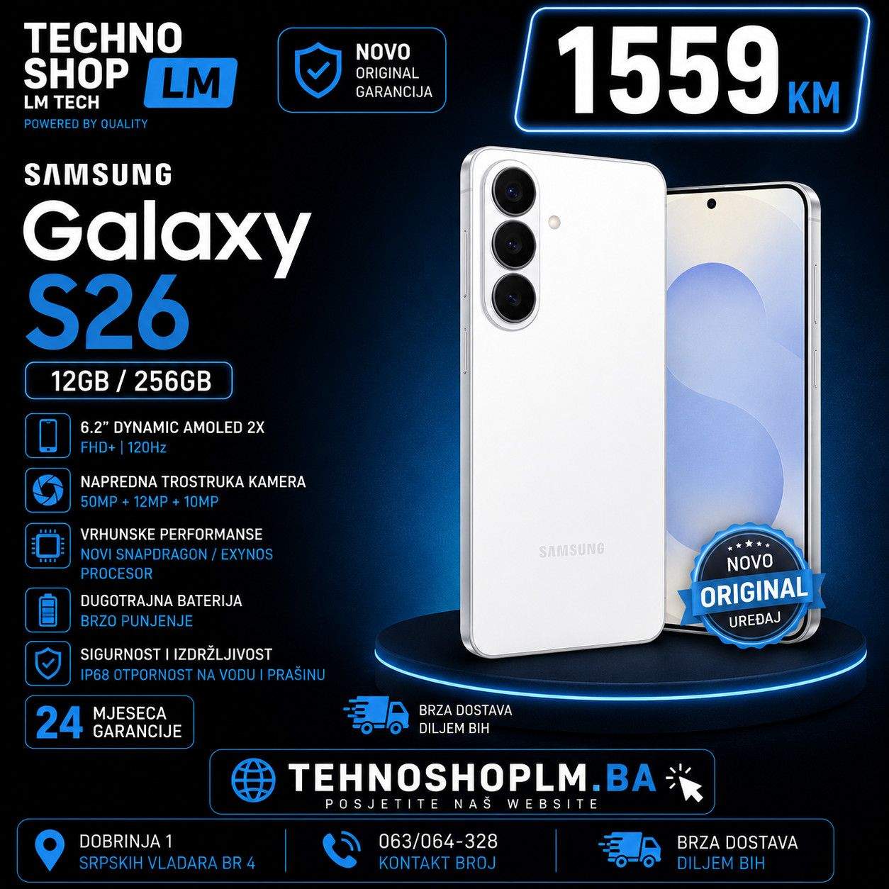 Samsung Galaxy S26 12GB/256GB White Pametni Telefon
