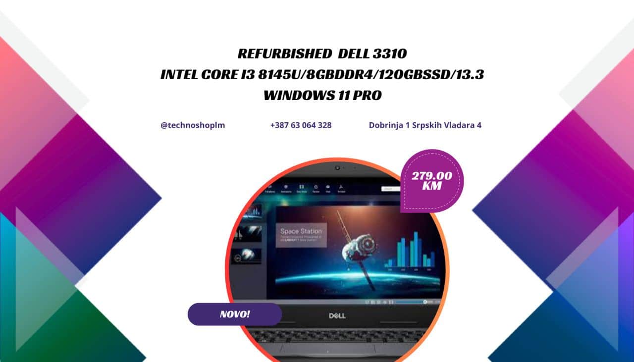 Dell Latitude 3310 i3 8145U 8GB 128GB SSD Win11 Garancija