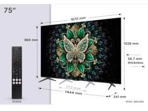 TCL 75"C6K 4K QD-Mini LED TV144Hz Google TV; Game Master;Dolby