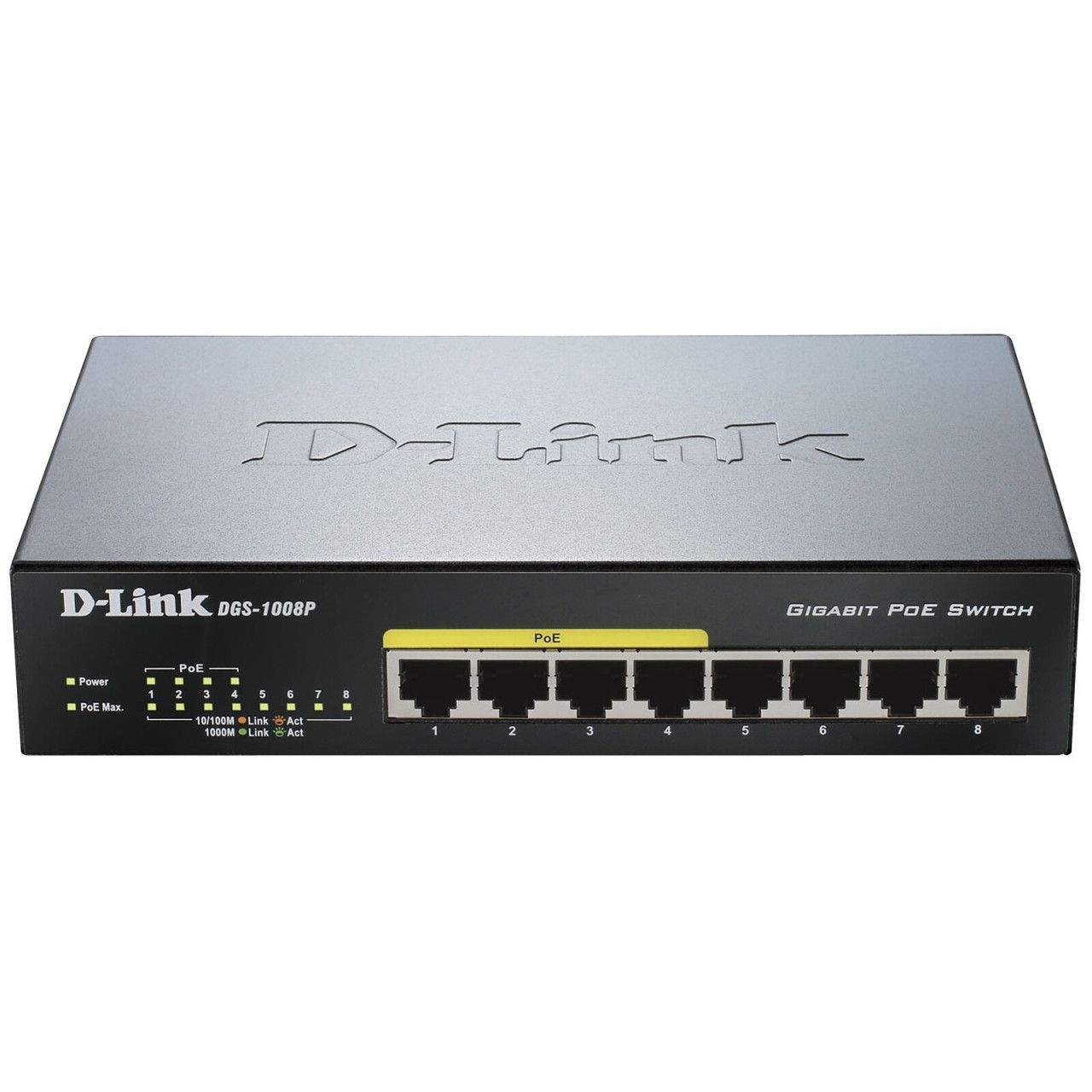 Switch D-Link 8port Gigabit PoE Desktop Switch DGS 1008P
